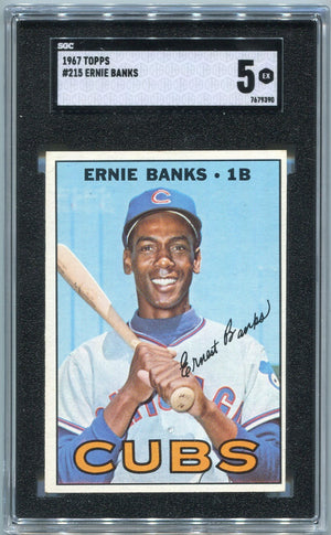 Ernie Banks 1967 Topps Card #215 SGC Graded 5