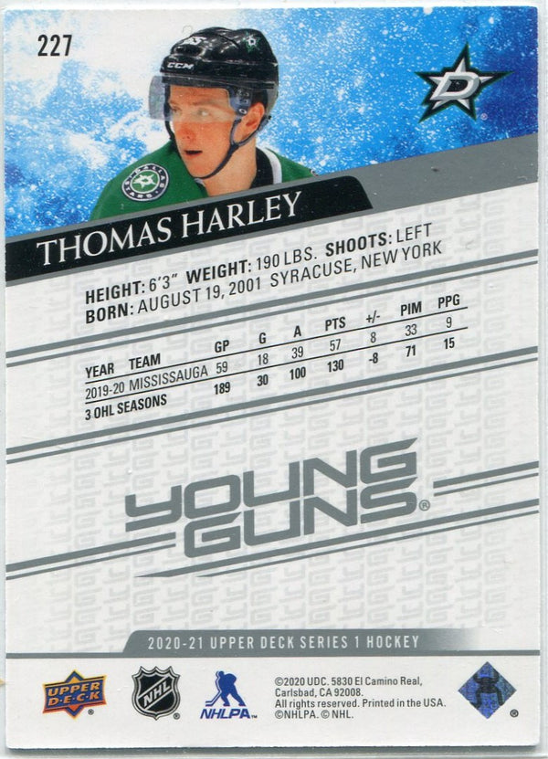 Thomas Harley 2020 - 2021 Upper Deck Young Guns RC #227