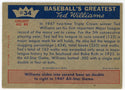 Ted Williams 1959 Fleer Baseball Card #34 1947- Ted Sets Runs-Scored Record