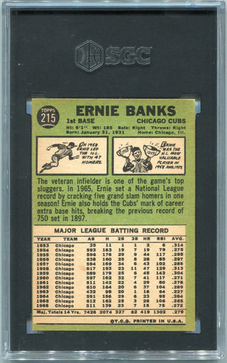 Ernie Banks 1967 Topps Card #215 SGC Graded 5