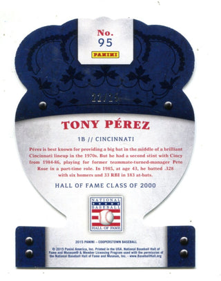 Tony Perez 2015 Panini Cooperstown Crown Royale Blue #95 Card 22/25