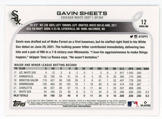Gavin Sheets 2022 Topps Series One #12 Card