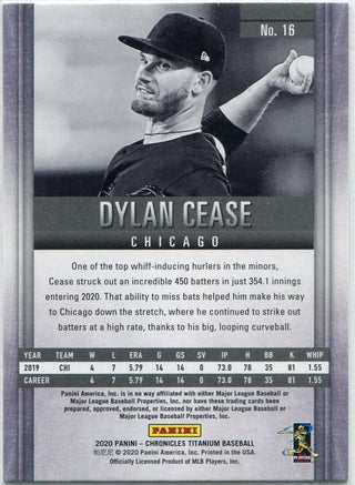 Dylan Cease 2020 Panini Chronicles Titanium RC #16