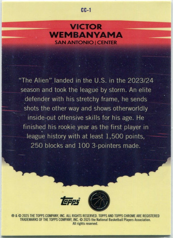 Victor Wembanyama 2024 - 2025 Topps Chrome Countdown Complete Card #CC-1
