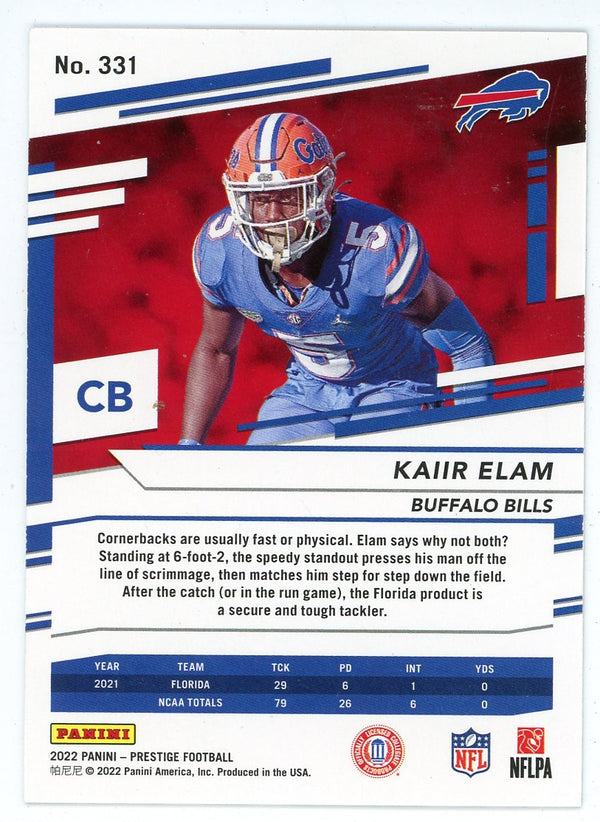Kaiir Elam 2022 Panini Prestige Rookie Card #331