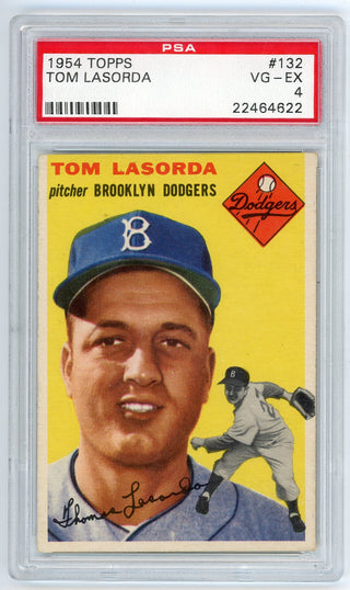 Tommy Lasorda 1954 Topps #132 PSA MT 4