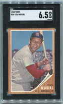 Stan Musial 1962 Topps Card #50 SGC Graded 6.5