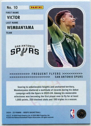Victor Wembanyama 2024 - 2025 Panini Hoops Frequent Flyers Card #10
