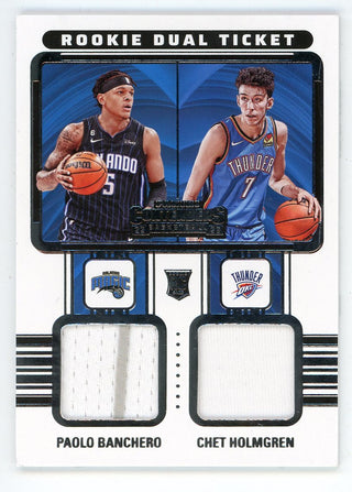 Paolo Banchero/ Chet Holmgren 2022-23 Panini Contenders Rookie Dual Ticket Patch Relic RC #RT2-CHB