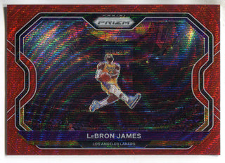 LeBron James 2020-21 Panini Prizm Ruby Red Wave Kobe Tribute Card #1