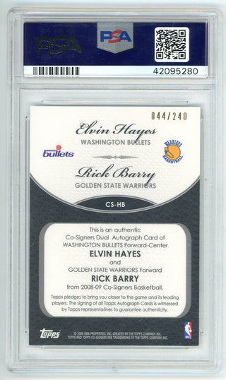 Elvin Hayes/ Rick Barry 2008 Topps Co-signers Dual Autograph #CS-HB PSA MT 7