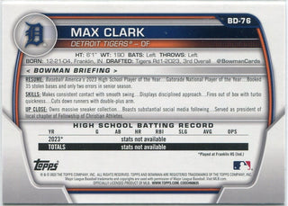 Max Clark 2023 Bowman Draft RC #BD-76