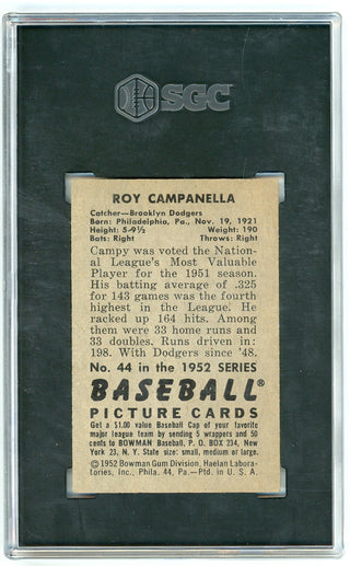 Roy Campanella 1952 Bowman #44 SGC MT 4.5
