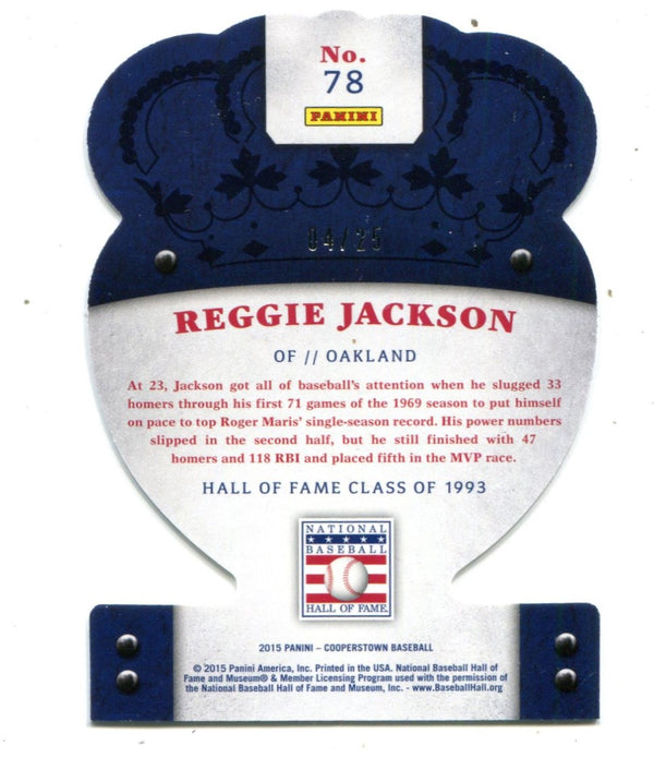 Reggie Jackson 2015 Panini Cooperstown Crown Royale Blue #78 04/25