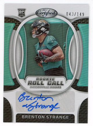 Brenton Strange 2023 Panini Certified Autographed Rookie Roll Call #RRCS-10