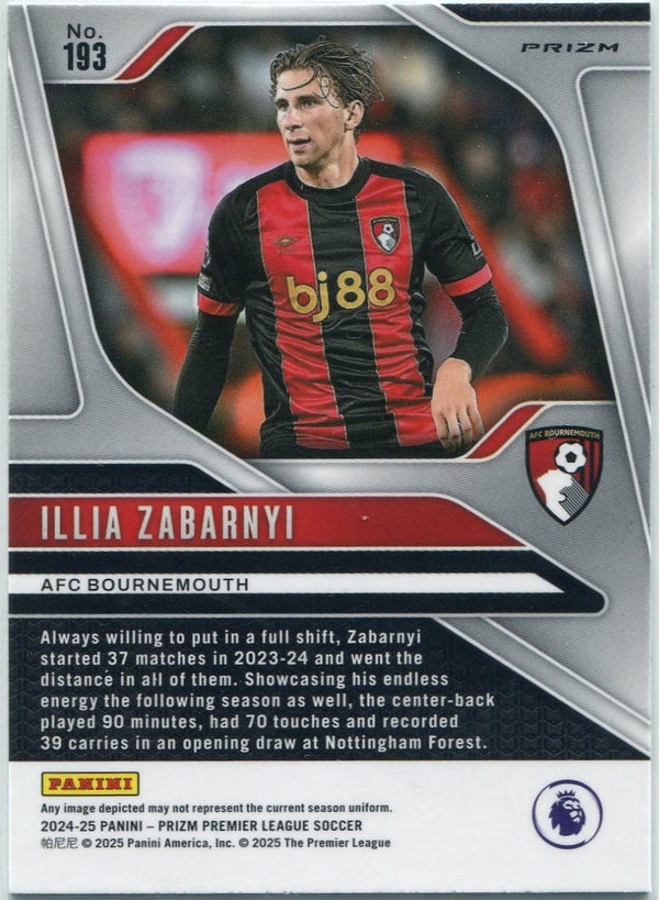 Illia Zabarnyi 2024 - 2025 Panini Prizm Premier League Checkerboard Prizm Card #193