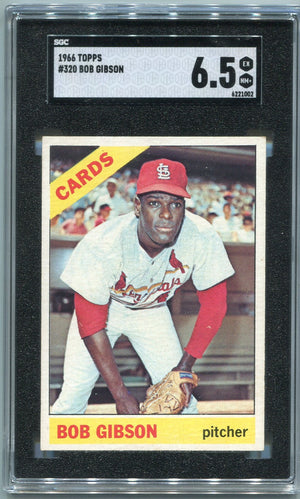 Bob Gibson 1966 Topps Card #320 SGC Graded 6.5