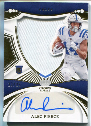 Alec Pierce 2022 Panini Chronicles Crown Royale RPA Auto Patch Rookie Card