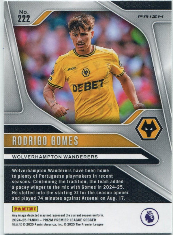 Rodrigo Gomes 2024 - 2025 Panini Prizm Premier League Silver Prizm RC #222