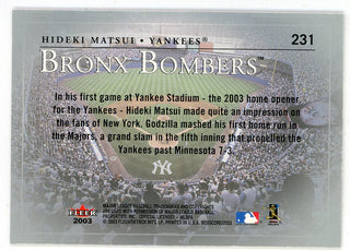 Hideki Matsui 2003 Fleer Box Score Bronx Bombers #231