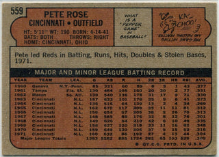 Pete Rose 1972 Topps Card #559