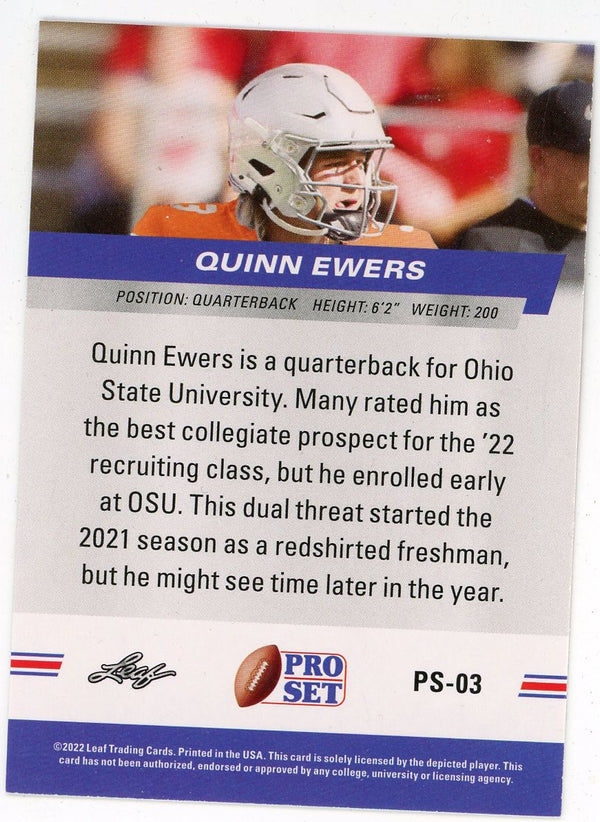 Quinn Ewers 2022 Leaf Pro Set Card #PS-03