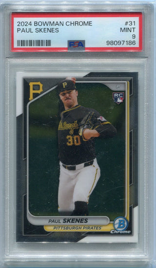 Paul Skenes 2024 Bowman Chrome RC #31 PSA Graded 9
