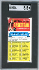 1970-71 Topps In Black Checklist #101 SGC 5.5