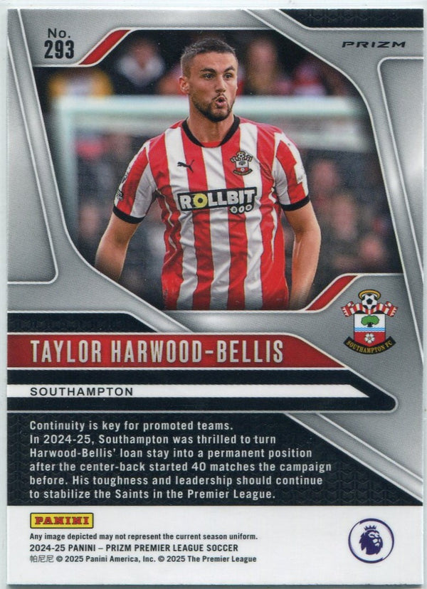 Taylor Harwood-Bellis 2024 - 2025 Panini Prizm Premier League Silver Laser Prizm RC #293