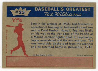 Ted Williams 1959 Fleer Baseball Card #25  1945 - Ted Is Discharged