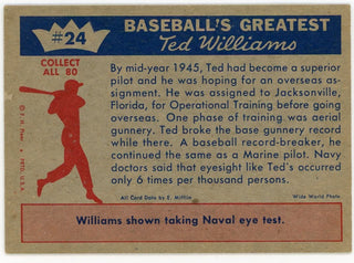 Ted Williams 1959 Fleer Baseball Card #24 1945- Sharpshooter