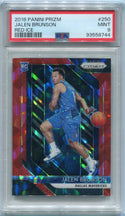 Jalen Brunson 2018 - 2019 Panini Prizm Red Cracked Ice RC PSA Graded 9