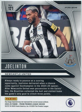 Joelinton 2024 - 2025 Panini Prizm Premier League Silver Laser Prizm Card #121