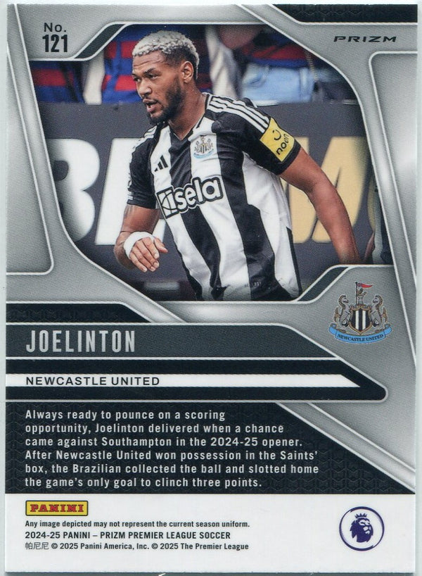Joelinton 2024 - 2025 Panini Prizm Premier League Silver Laser Prizm Card #121