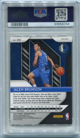 Jalen Brunson 2018 - 2019 Panini Prizm Red Cracked Ice RC PSA Graded 9