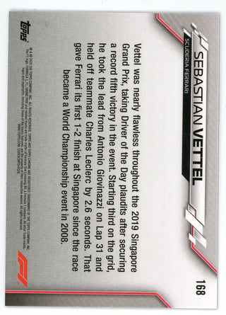 Sebastian Vettel 2020 Topps Chrome F1 #168
