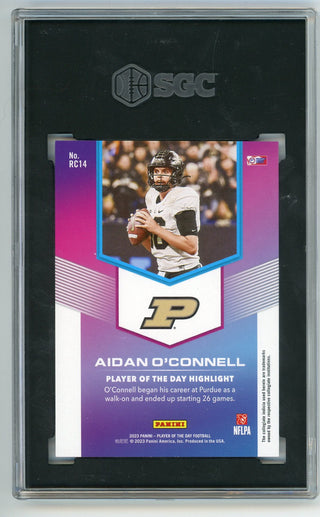 Aidan O'Connell 2023 Panini Player of the Day #RC14 Blue /50 SGC 10