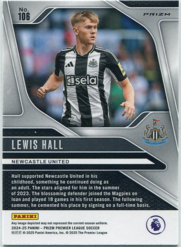 Lewis Hall 2024 - 2025 Panini Prizm Premier League Silver Prizm Card #106