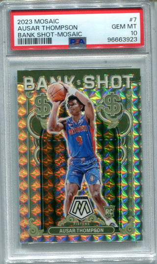 Ausar Thompson 2023-24 Panini Mosaic Bank Shot #FAJCA PSA 10 Card