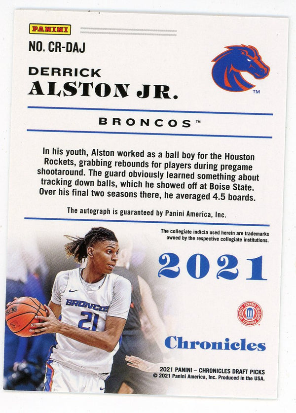 Derrick Alston Autographed 2021 Panini Chronicles Draft Picks #CR-DAJ