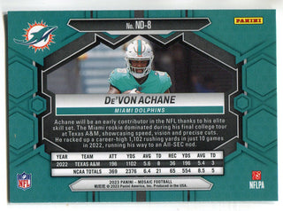 De'Von Achane 2023 Panini Mosaic NFL Debut Rookie Card #ND-8