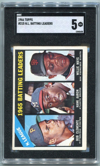 NL Batting Leaders 1966 Topps Card #215 SGC Graded 5