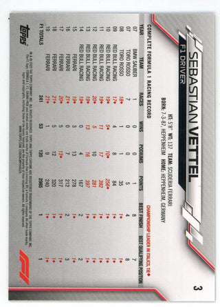 Sebastian Vettel 2020 Topps Chrome F1 #3