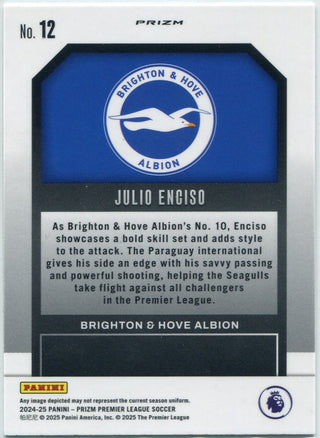 Julio Enciso 2024 - 2025 Panini Prizm Premier League Emergent Silver Prizm Card #12