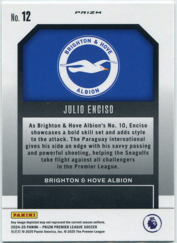 Julio Enciso 2024 - 2025 Panini Prizm Premier League Emergent Silver Prizm Card #12