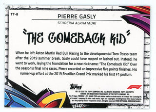 Pierre Gasly 2020 Topps Chrome "The Comeback Kid " #TT-8