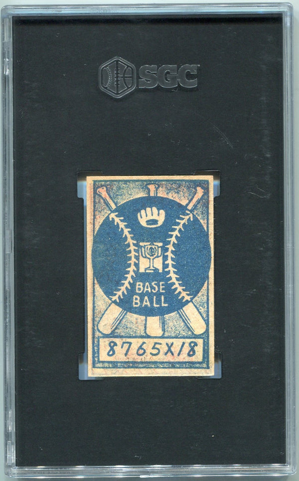 1948 Menko JCM 2 Blue Baseball Back Hankyu Card SGC Graded 4