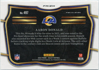 Aaron Donald 2022 Panini Select Field Level Silver Prizm Card #497
