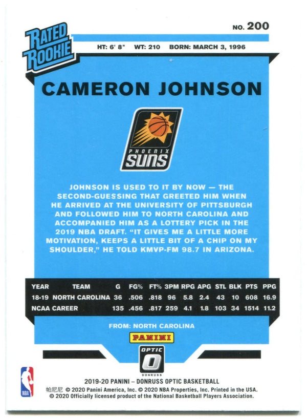 Cameron Johnson Panini Donruss Rated Rookie 2019