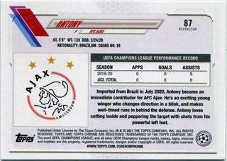Antony 2020 -2021 Topps Chrome UCL Refractor RC #87